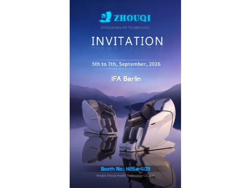 Ningbo Zhouqi Health Technology présentera des fauteuils de massage intelligents à l'IFA Berlin 2026